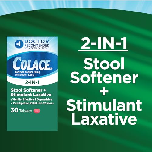 Colace 2-In-1 Stool Softener & Stimulant Laxative Tablets, Gentle Constipation Relief in 6-12 Hours Colace buy supplements canada