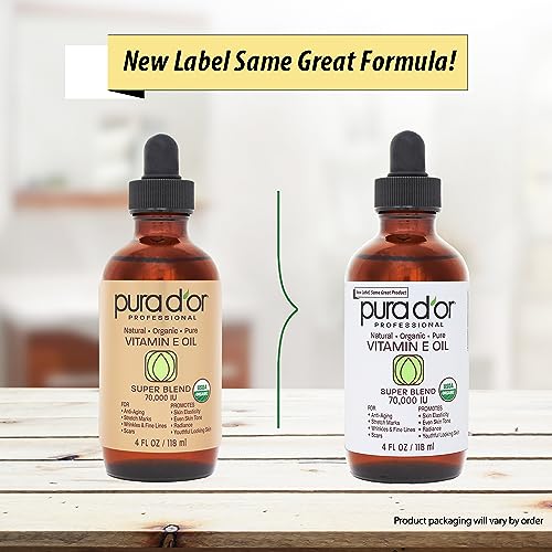 PURA D'OR 4 Oz ORGANIC Vitamin E Oil Blend 70,000 IU - 100% Natural Hexane Free, Sweet Almond PURA D'OR buy supplements canada