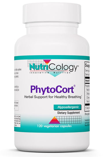 Nutricology PhytoCort Supplement - Respiratory Support, Lung Health, Lung Detox, Lung Cleanse, Healthy Breathing, Herbal Support, Reishi, Licorice, Noni, Vegetarian Capsules - 120 Count Nutricology buy supplements canada