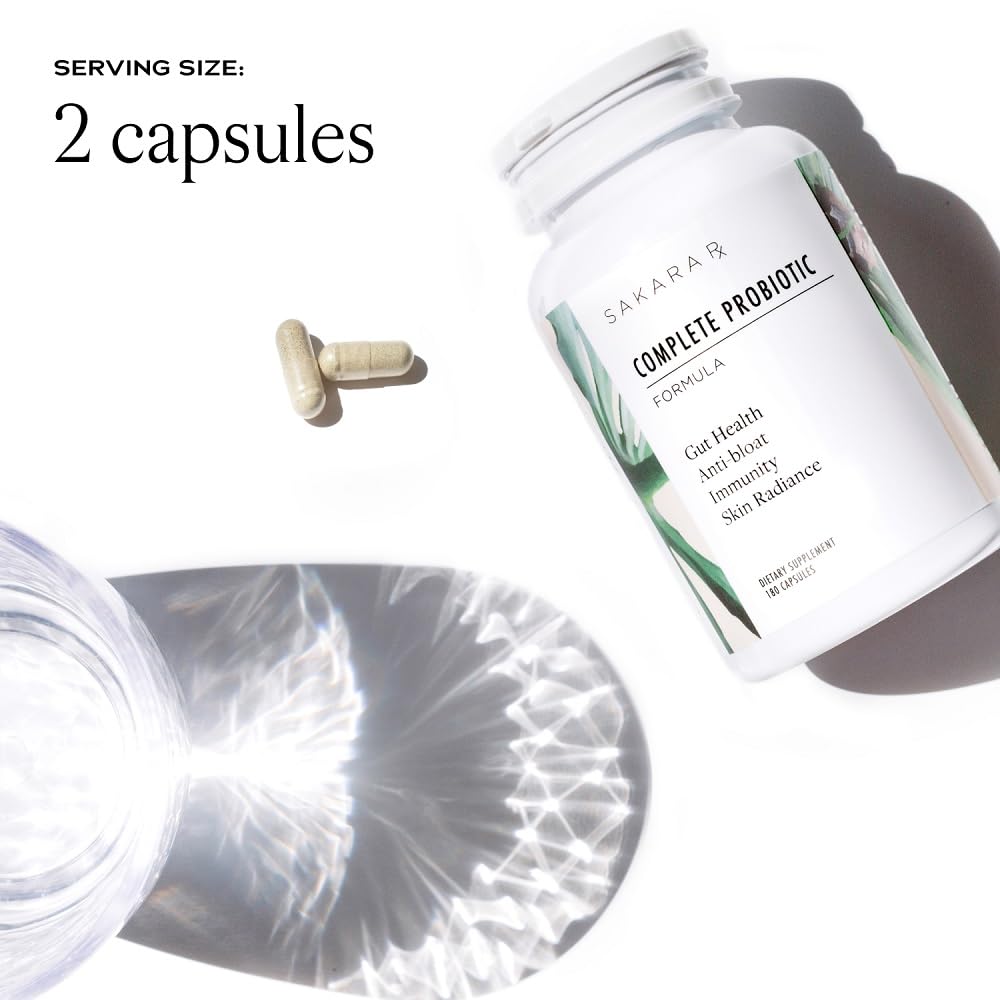 SAKARA Complete Probiotic - Prebiotics and Probiotics for Women Digestive Health Supplements, Supports Bloating, Immune System & Skin Radiance, Gut Health for Women with 3 Billion CFU's - 180 Capsules SAKARA buy supplements canada