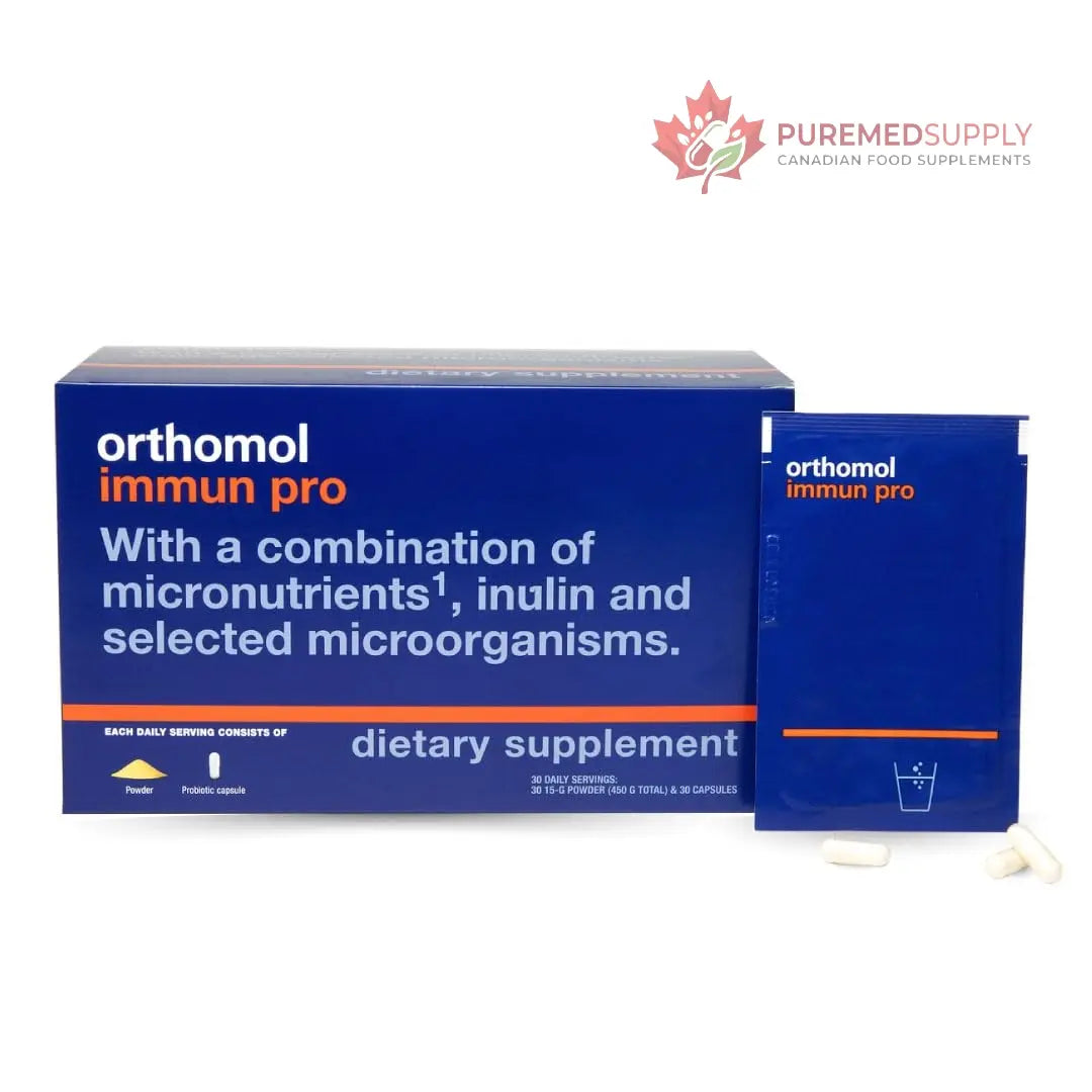 Orthomol Immun Pro, Immune Support & Gut Health Powder & Capsules for Adults with Probiotics, Prebiotics, Fiber, Vitamin C, Zinc, Selenium, Iodine, Vitamin D, E, A,B, Calcium (30 Day Supply) Orthomol buy supplements canada