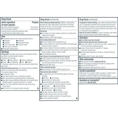 Advil Liqui-Gels Pain Reliever And Fever Reducer, Pain Medicine For Adults With Ibuprofen 200mg For Headache, Backache, Menstrual Pain And Joint Pain Relief - 40 Liquid Filled Capsules Advil buy supplements canada