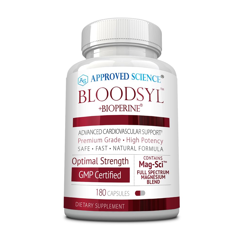 Approved Science Bloodsyl - Supports Blood Flow - Hawthorn Berry, Magnesium, BioPerine - Vegan - 180 Capsules - Pack of 1 Approved Science buy supplements canada