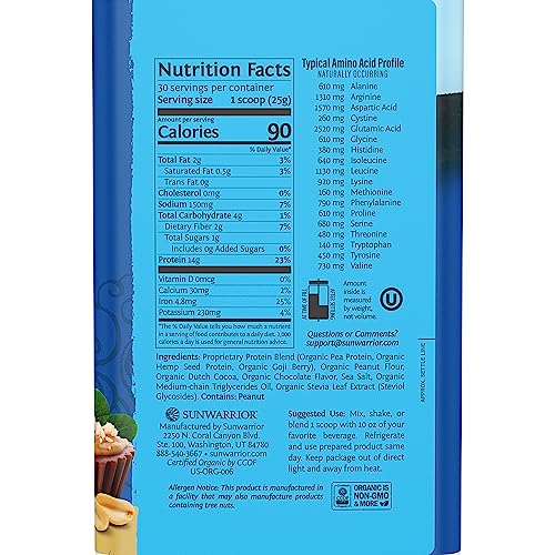 Sunwarrior Vegan Protein Powder Organic Plant-Based Protein | BCAA Amino Acids Hemp Sunwarrior buy supplements canada