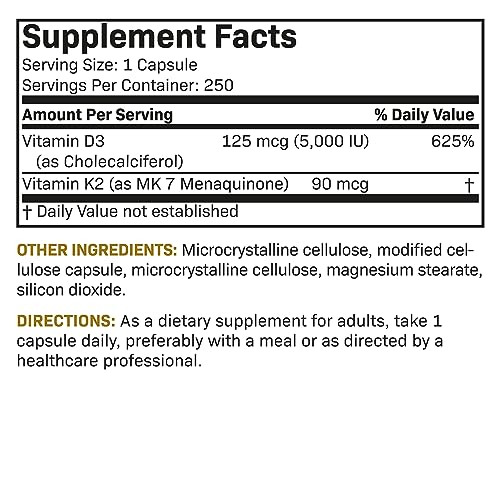 Futurebiotics Vitamin K2 (MK7) with D3 Supplement - Non-GMO Formula - 5000 IU Vitamin Futurebiotics buy supplements canada