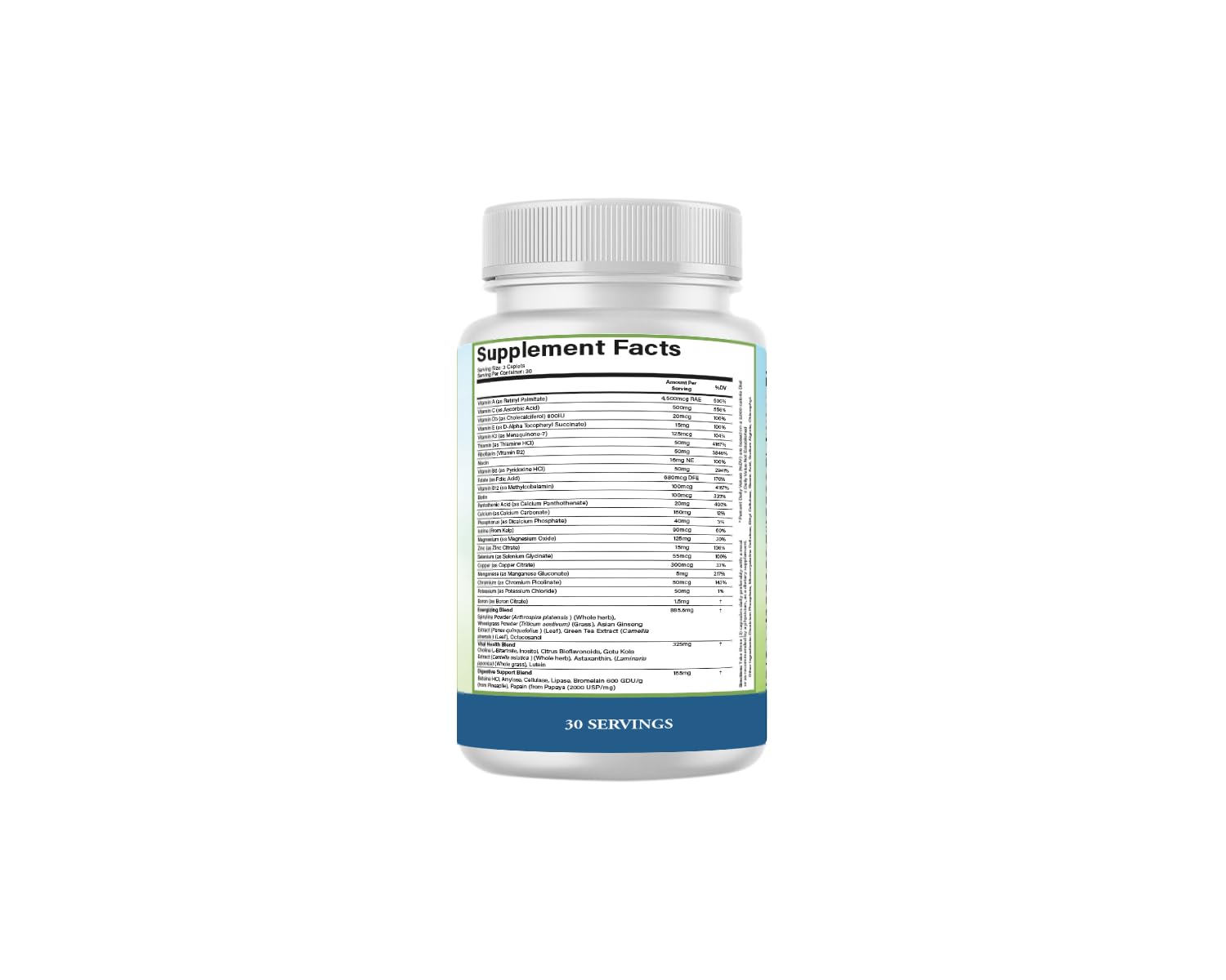 PURE Adult Multivitamin with Vitamins A, C, D3, B12, Minerals, Digestive Enzymes, 90 Capsules, 30 Servings PURE buy supplements canada