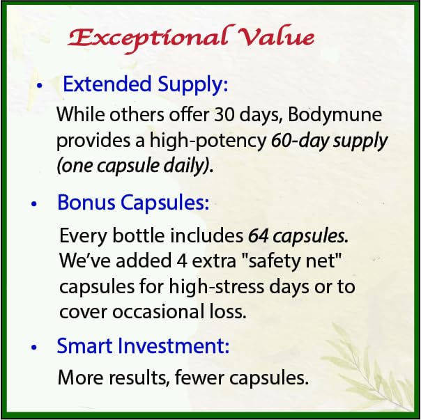 Bodymune Heart Health Blend Cholesterol Support – Organic Cardiovascular & Circulation Supplement – with Green Tea, Pomegranate & Black Seed Oil – 66 Capsules – USDA Organic, Vegan Bodymune buy supplements canada