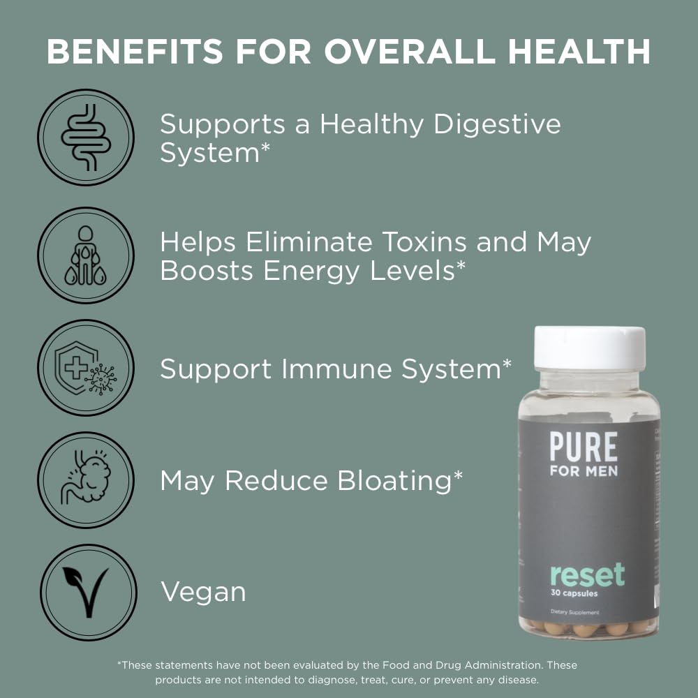 Pure for Men Detox Supplement, Reset | Promotes Digestive & Gut Health Pure for Men buy supplements canada