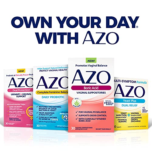 AZO Boric Acid Vaginal Suppositories, Helps Support Odor Control and Balance Vaginal PH AZO buy supplements canada