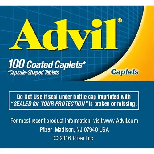 Advil Pain Reliever and Fever Reducer, Pain Relief Medicine with Ibuprofen 200mg for Headache, Backache, Menstrual Pain and Joint Pain Relief - 100 Coated Caplets Advil buy supplements canada