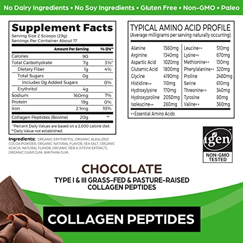 Orgain Hydrolyzed Collagen Powder, 20g Grass Fed Collagen Peptides, Chocolate Orgain buy supplements canada