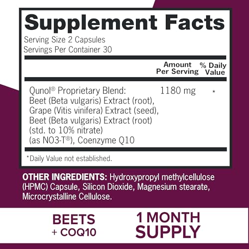 Qunol Beets Capsules for Blood Pressure Support, 3 in 1 Beets + CoQ10 + Grape Seed Qunol buy supplements canada