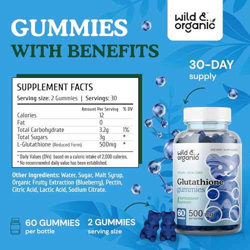 Wild & Organic Glutathione Gummies - Reduced Glutathione for Liver Cleanse & Antioxidants Wild & Organic buy supplements canada