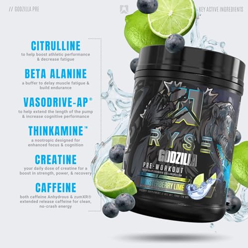 Ryse Noel Deyzel x Godzilla Pre Workout | Intense Pumps, Energy, & Focus | Citrulline & Beta RYSE Up Supplements buy supplements canada