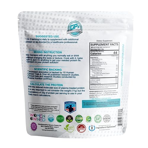 Genepro Unflavored Protein Powder - New Formula - Lactose-Free, Gluten-Free Genepro Gen. 3 The Protein Solution buy supplements canada