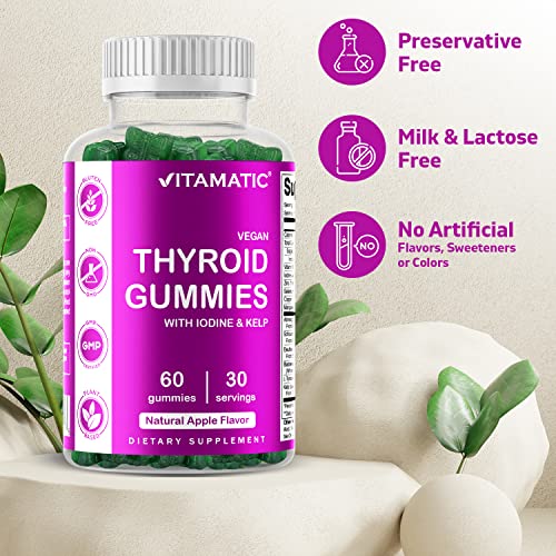Vitamatic 2 Pack Vegan Thyroid Support Gummies with Iodine & Kelp - 60 Count Vitamatic buy supplements canada