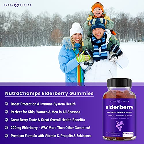 Elderberry Gummies | Sambucus Elderberry Gummies for Adults & Kids | Vitamin C NutraChamps buy supplements canada