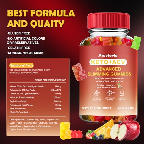 Arevtovis Apple Cider Vinegar Gummies - Boost Energy, Detox & Support Gut Health ACV Arevtovis buy supplements canada