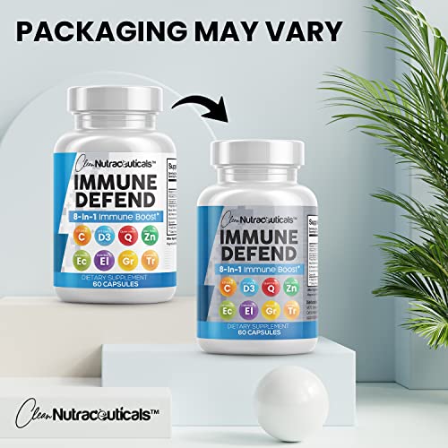 Immune Defense Support Supplement 8 in 1 w/Zinc 50mg Quercetin, VIT C Clean Nutraceuticals buy supplements canada