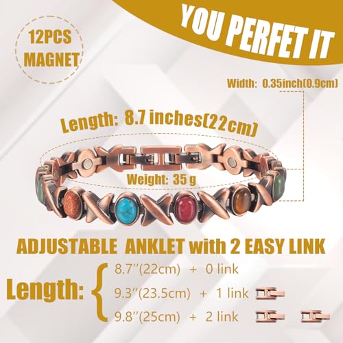 MagVIVACE Copper Anklet for Women for Arthritis and Joint, Magnetic Therapy Ankle Bracelet, Jewelry Gift MagVIVACE buy supplements canada