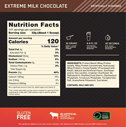 Optimum Nutrition Gold Standard 100% Whey Protein Powder, Extreme Milk Chocolate Optimum Nutrition buy supplements canada