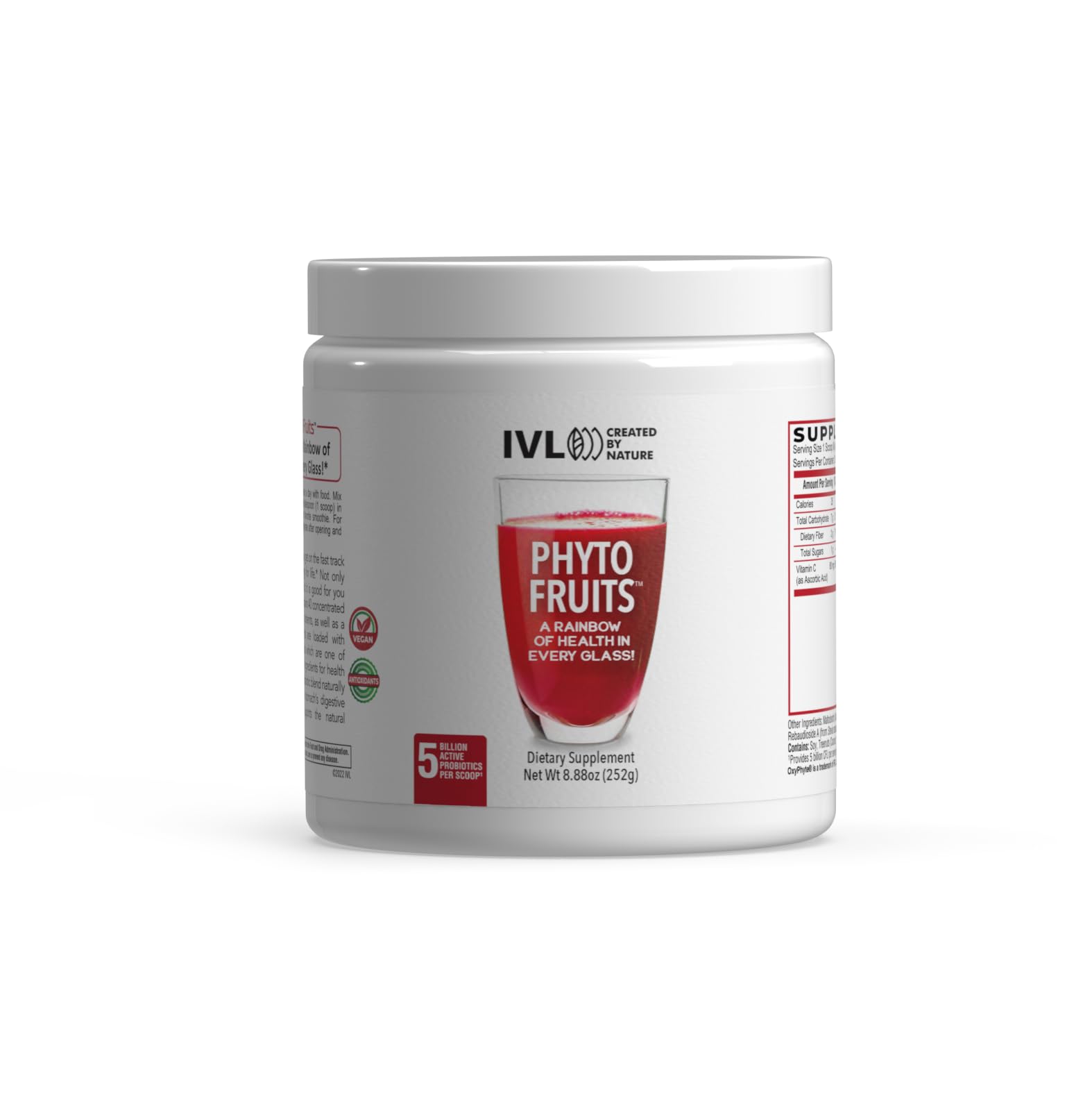 IVL - Phyto Fruits Superfood Powder - Support Energy - Digestive & Probiotic - Antioxidant - Vegan - 40 Fruits and Nutrients Plus 6 Probiotic Strains (30 Servings, 8.88 oz) IVL buy supplements canada