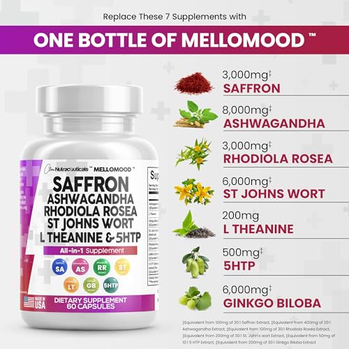 Clean Saffron Supplements with Ashwagandha 8000mg - Mood Support with L-Theanine Clean Nutraceuticals buy supplements canada