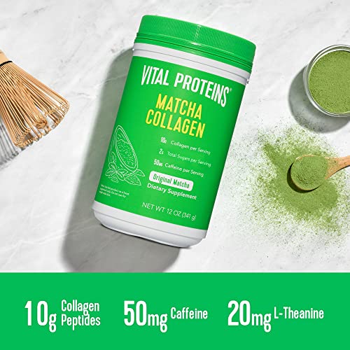 Vital Proteins Matcha Collagen Peptides Powder Supplement, L-theanine & Caffeine, Matcha Green Tea VITAL PROTEINS buy supplements canada