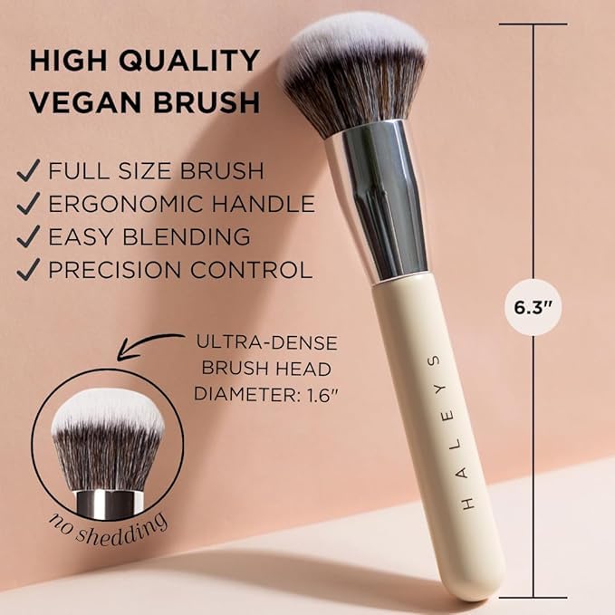 Haleys Beauty Kabuki Foundation Brush For Applying Powder, Foundation, Bronzer, Blush, and Mineral Make up, Soft Bristles, Seamless Blending, Makeup Brushes Essential, Vegan & Cruelty Free HALEYS buy supplements canada