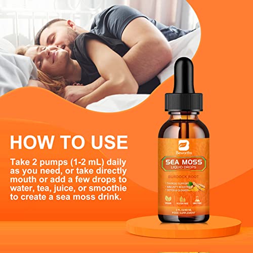 B BEWORTHS Sea Moss Liquid Drops - Organic Irish Sea Moss Raw Gel with Burdock Root B BEWORTHS buy supplements canada