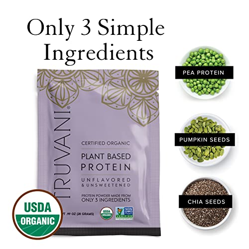 Truvani Organic Vegan Protein Powder Unflavored - 20g of Plant Based Protein, Organic Truvani buy supplements canada