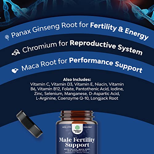 Prenatal Multivitamin Male Fertility Supplement - Mens Fertility Supplement with L-Arginine D-Aspartic Acid and Maca Root Prenatal Vitamins for Enhanced Motility Volume Potency and Fertility Support Natures Craft buy supplements canada