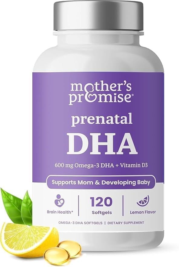 Prenatal DHA for Women 600mg + 400 IU Vitamin D3 | 120 Softgels | Supports Brain Health | Triglyceride Omega 3 Fish Oil DHA Prenatal Vitamins for Pregnancy & Nursing | 300mg per Capsule Mother's Promise buy supplements canada
