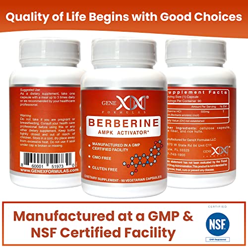 GENEX Berberine HCl 500mg (90 Capsules) | Powerful AMPK Activator, Supports Heart Genex Formulas buy supplements canada
