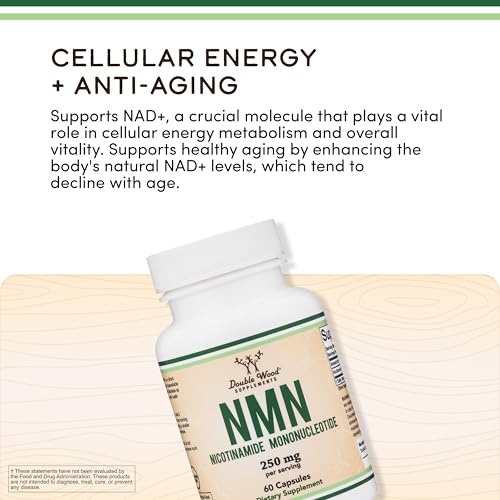 Double Wood Supplements NMN (Nicotinamide Mononucleotide) 250mg, 60 Capsules - 30 Servings, Gluten Free Double Wood Supplements buy supplements canada