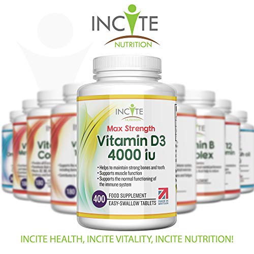 Vitamin D3 4000 iu - Vitamin D Tablets - 1 Year Supply Tablets - Vegetarian - Vitamin D Incite Nutrition buy supplements canada