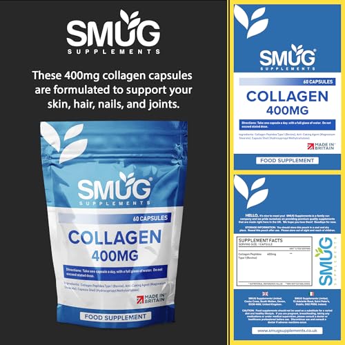 SMUG Supplements Collagen Capsules - 60 High Strength 400mg Pills - Promotes Healthy Skin SMUG Supplements buy supplements canada