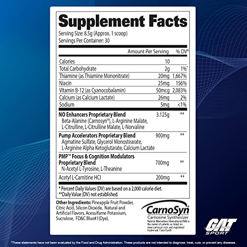 GAT SPORT PMP (Peak Muscle Performance), Pre-Workout, 30 Servings (Blue Raspberry GAT SPORT buy supplements canada