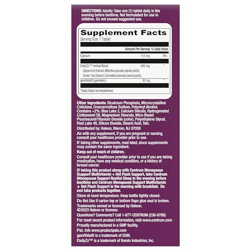 Centrum Restful Sleep Menopause Support Tablets, Supplement with Clinically Studied DailyZz and geniVida, 28 Count Centrum buy supplements canada