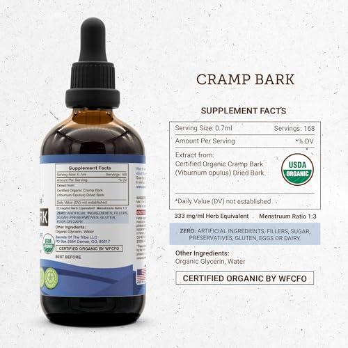 Secrets of the Tribe Cramp Bark USDA Organic | Alcohol-Free Extract, High-Potency Herbal Drops Secrets of the Tribe buy supplements canada