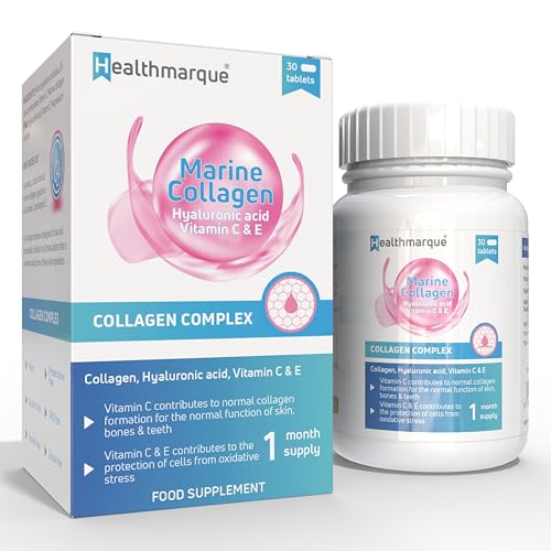 Collagen Complex | Collagen + Hyaluronic Acid + Vitamin C + Vitamin E | Tablets Healthmarque buy supplements canada