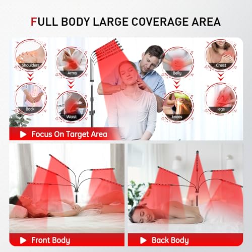 Red Light Therapy Lamp, 150 LEDs Infrared Light Therapy with Adjustable Stand - 660nm Redlight Rikimxin buy supplements canada