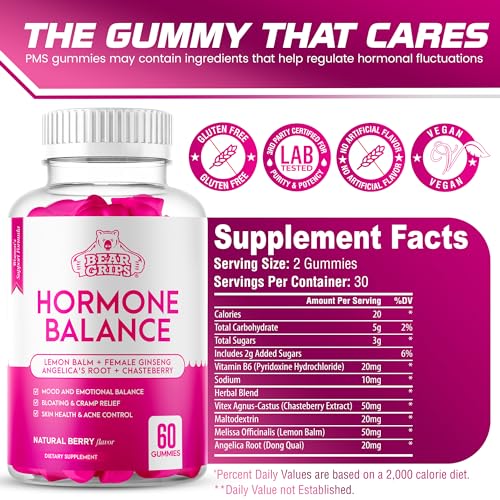 Hormone Balance for Women - PMS Relief Gummies and Bloating Relief for Women Bear Grips buy supplements canada