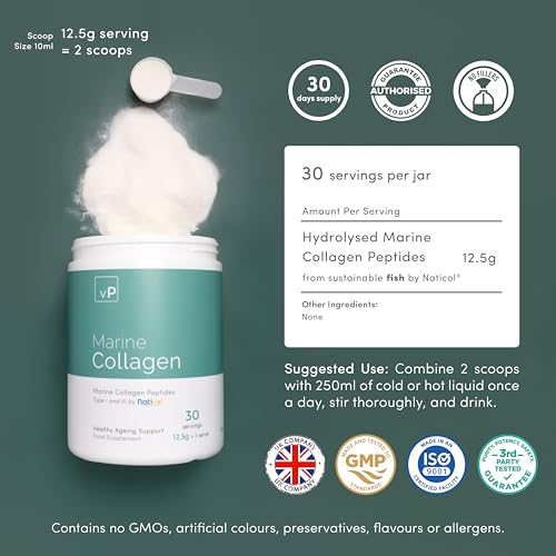 Marine Collagen 375g - 12.5g x 30 Servings - Naticol® Type 1 and 3 - Vitality Pro Hydrolysed Collagen vP Vitality Pro buy supplements canada