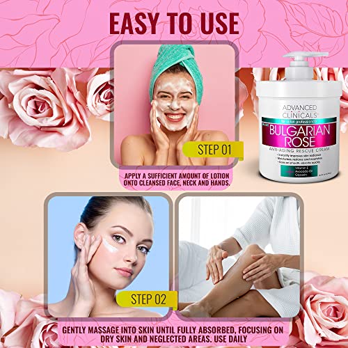 Advanced Clinicals Bulgarian Rose Anti Aging Vitamin E Moisturizer Body Lotion & Face Advanced Clinicals buy supplements canada