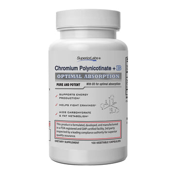 Pure Chromium Polynicotinate Supplement - Made in USA - 200mcg + Vitamin B3 for Optimal Superior Labs buy supplements canada