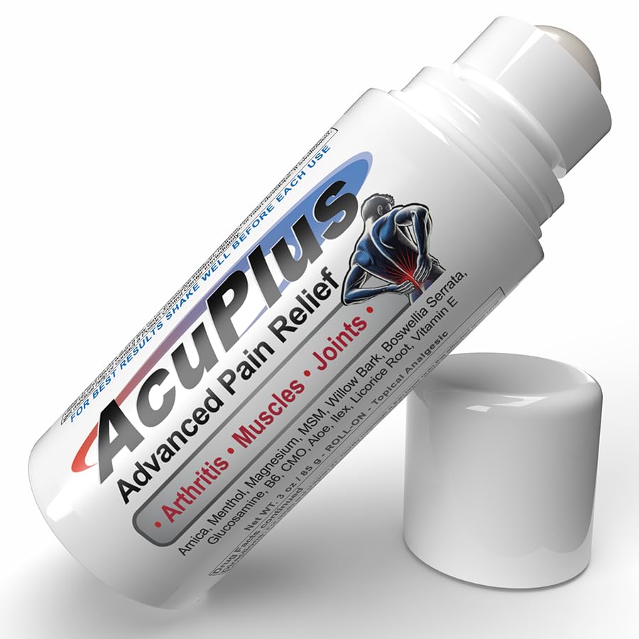 AcuPlus - Pain Relief Roll On - Topical Anti Inflammatory to Soothe Muscles & Joints - Arthritis Pain Reliever, Bursitis, Tendonitis Cream - TSA Compliant, Convenient Roll On - 3 fl. oz. (Pack of 1) AcuPlus buy supplements canada