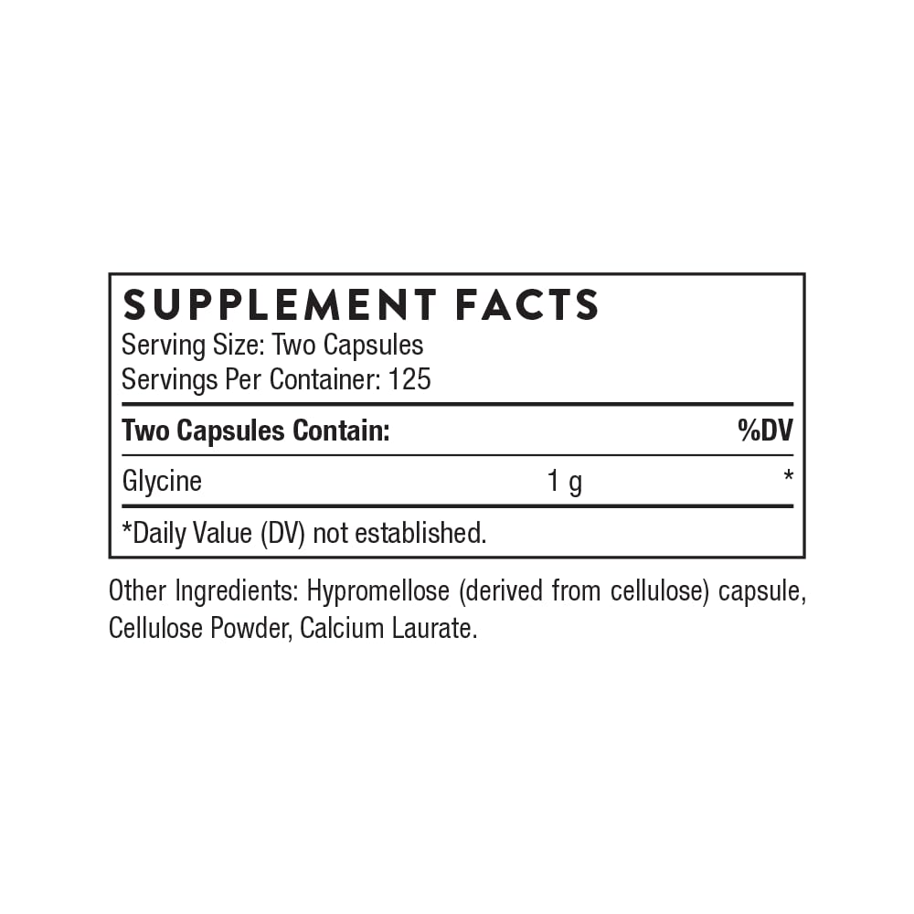 THORNE - Glycine - Amino Acid Support for Relaxation, Detoxification, and Muscle Function* - 250 Capsules THORNE buy supplements canada