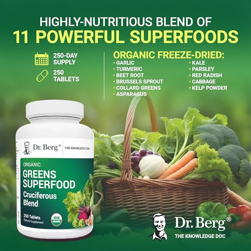 Dr. Berg's Greens Superfood Cruciferous Vegetable Tablets - Vegetable Supplements Dr. Berg Nutritionals buy supplements canada
