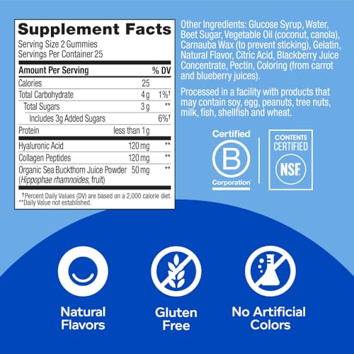 OLLY Glowing Skin Gummy, 25 Day Supply (50 Count), Plump Berry, Hyaluro OLLY buy supplements canada